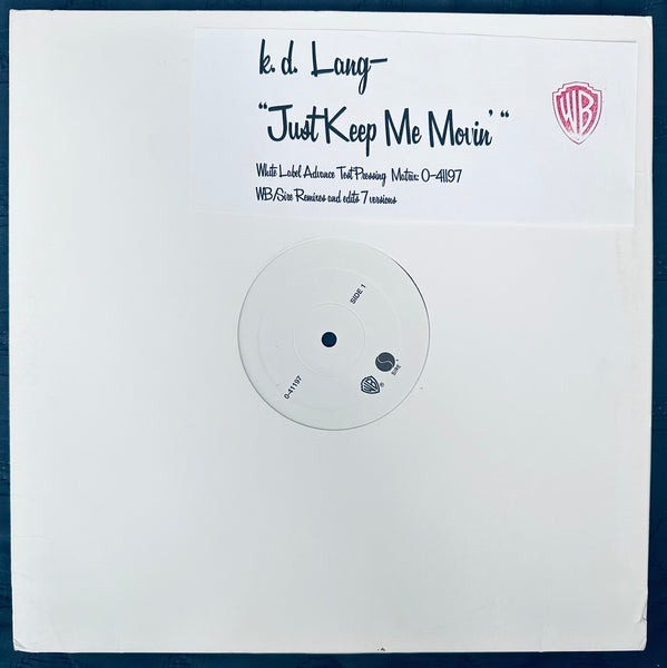 K.D. lang 12” single LP Vinyl Just Keep Me Movin’ promo