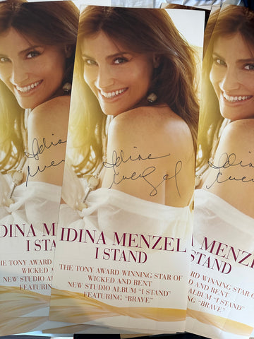 Idina Menzel autographed promotional I STAND poster flat