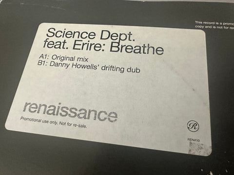 Science Dept. ft: Erire:   Breathe . 12” single vinyl used
