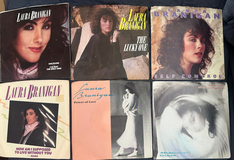 Laura Branigan Lot of original 80s 7" Records 45's -- Used