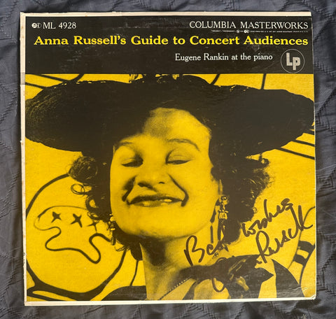 Anna Russel AUTOGRAPHED  Guide to Concert Audiences  Original LP Vinyl - Used