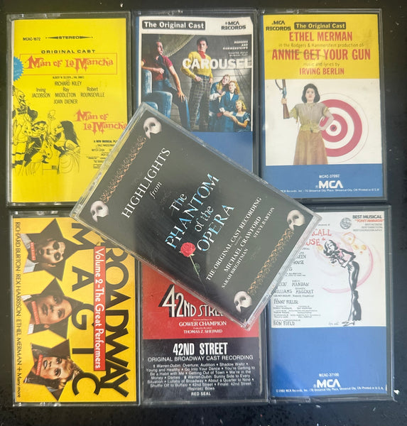 7 Broadway Musical cassette tapes - Various - Used  (USA orders only)