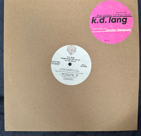 K.D. Lang 12” single LP Vinyl - Them from The Valley of the Dolls (remixes by Jr. Vasquez) Used