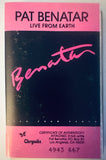 Pat Benatar - LIVE From Earth  cassette tape  - Used