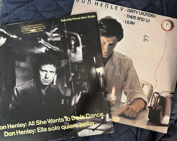 Don Henley 2 original 12” singles dirty laundry / all she wants to do is dance LP vinyl used