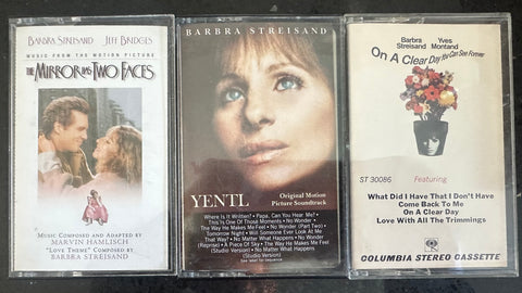 Barbra Streisand 3 cassette tape soundtracks - used
