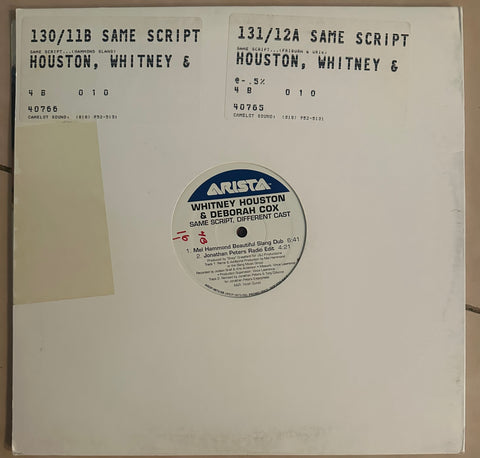 Whitney Houston Deborah Cox  - Same Script, Different Cast (PROMO) 12" Single LP Vinyl - Used