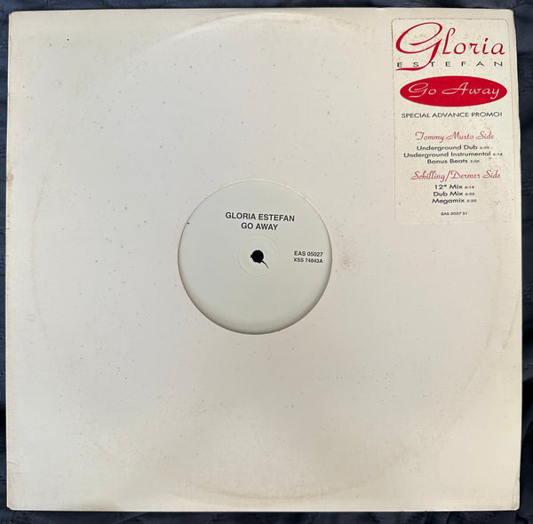 Gloria Estefan 12” single - Go Away / Megamix Advance  promo Lp  vinyl - used