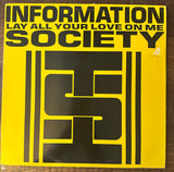 Information Society lay all your love on me 12 inch single vinyl price sticker residue