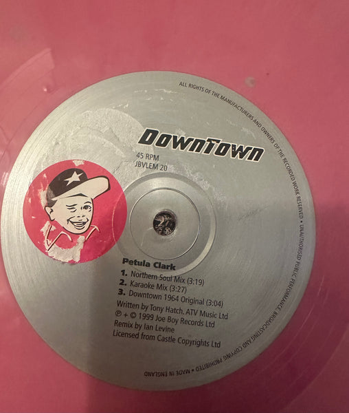 Petula Clark downtown 1999 remixes pink marbled 12” single LP vinyl used