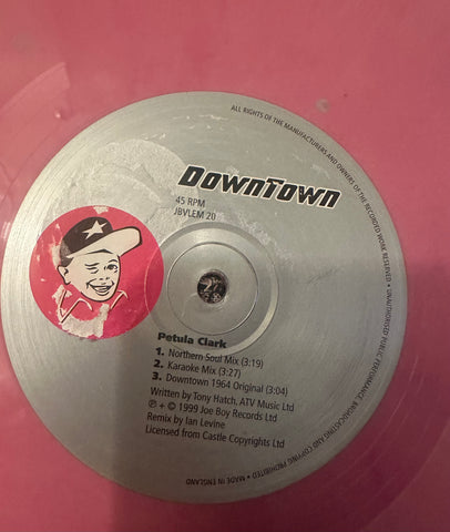 Petula Clark downtown 1999 remixes pink marbled 12” single LP vinyl used