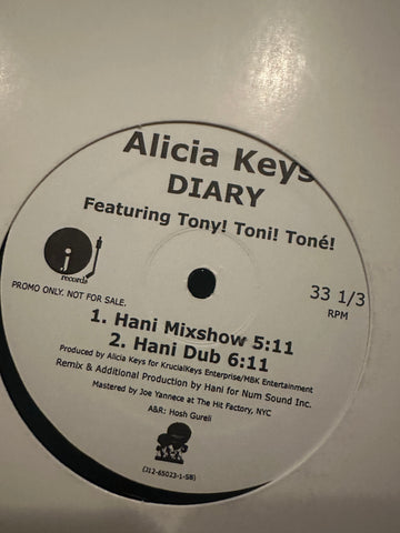 Alicia Keys DIARY (Promo) 12" Single LP Vinyl - Used