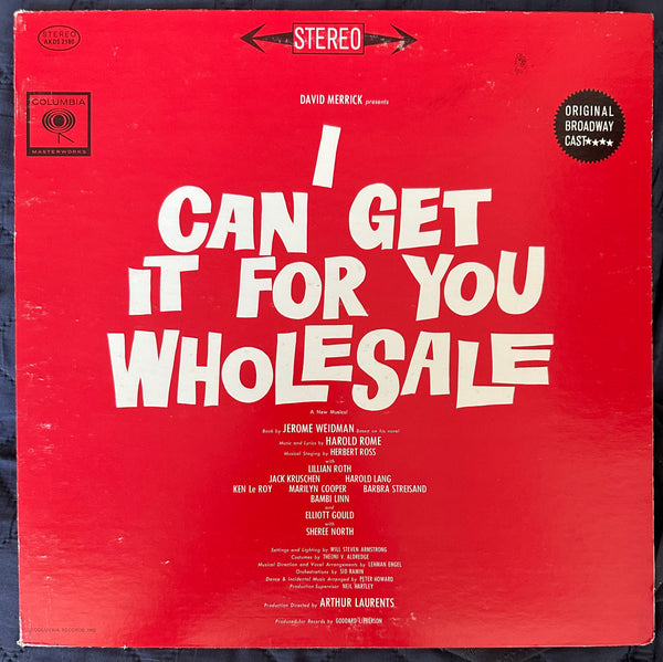 Barbra Streisand original Broadway cast I can get it for you wholesale LP vinyl