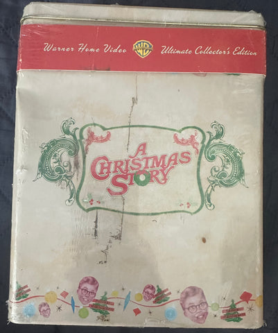 The Christmas Story collector's Cookie Tin 2x DVD, Recipe Book, Apron & Cookie Cutters  + Extras - New (with dent)