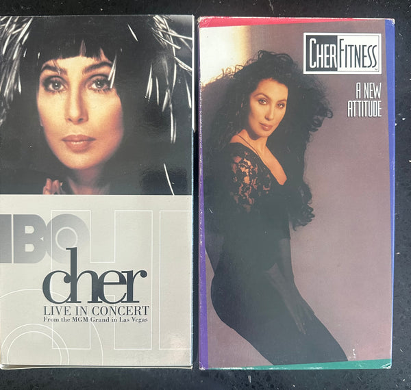 Cher  HBO Live in Concert PROMO VHS + Cher Fitness workout VHS - Used