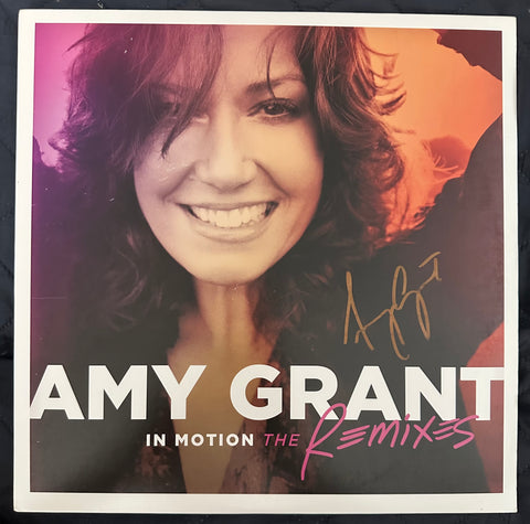 Amy Grant in motion, the remixes autographed signed cover sleeve LP vinyl. (USA ORDErS OnLY)