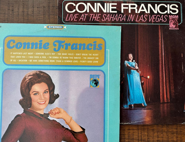 Connie Francis - 2 Original '60s LPs (LIVE and Self titled)  VINYL - Used