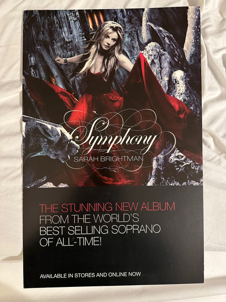 Sarah Brightman - SYMPHONY Promo poster 11x17 - Used