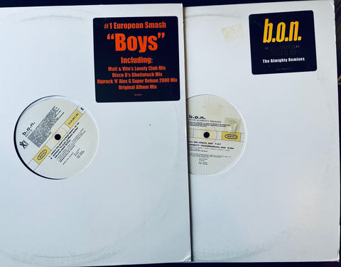 B.O.N. - BOYS  Two 12" singles  remixes (PROMO only) 12" single  LP Vinyl - Used