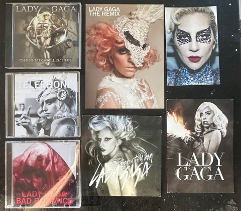 Lady GaGa LOT - 1 REMIX CD +2 REMIX CD singles + 4 promo cards - Used