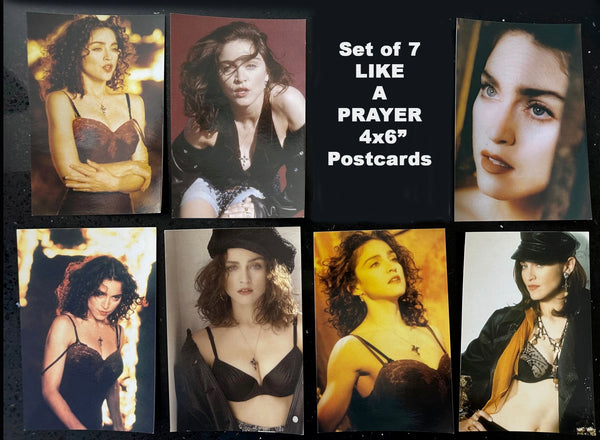 Madonna - set of 7  'LIKE A PRAYER' promo 4x6 postcards