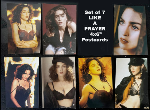 Madonna - set of 7  'LIKE A PRAYER' promo 4x6 postcards