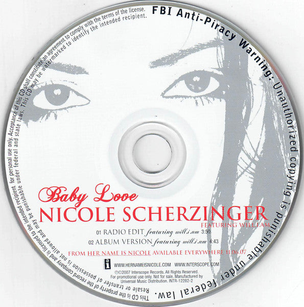 Nicole Scherzinger  - Baby Love (Promo CD single) Used