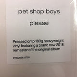 Pet Shop Boys - Please (2018 remastered LP Vinyl) New