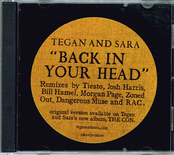 Tegan and Sara - Back In Your Head (PROMO Remix CD single) Used