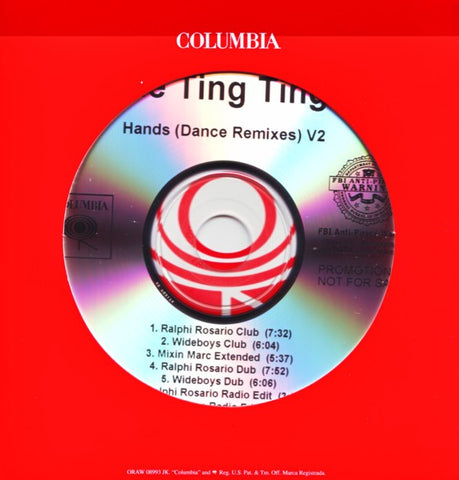 The Ting Tings - Hands (Dance Remixes V2) PROMO CD single - Used