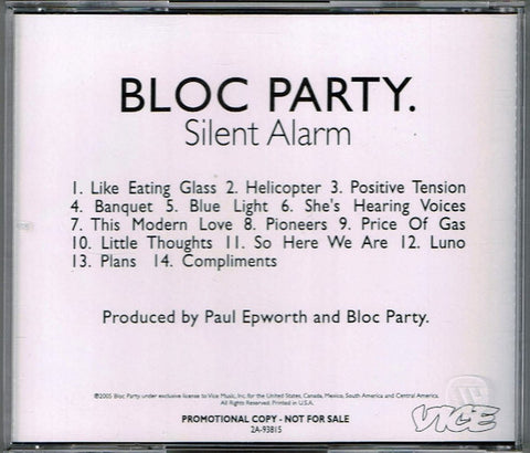 Bloc Party - Silent Alarm PROMO CD - Used