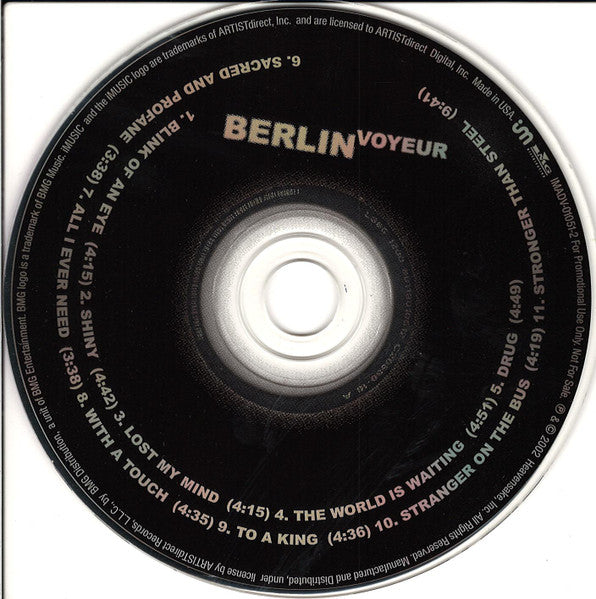 Berlin - Voyeur (Promo version) CD - Used