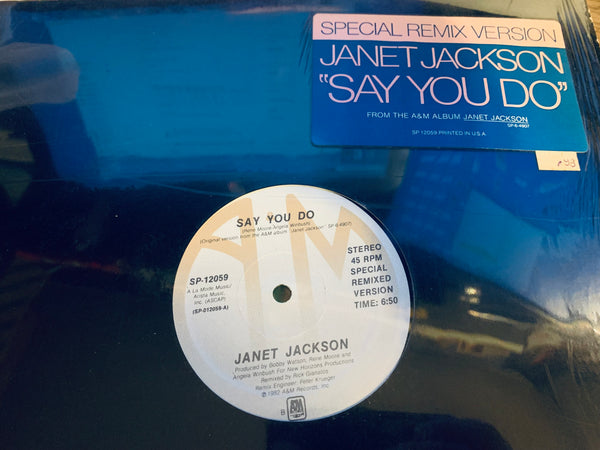 Janet Jackson - Say You Do (1982 Vinyl 12" LP) Used