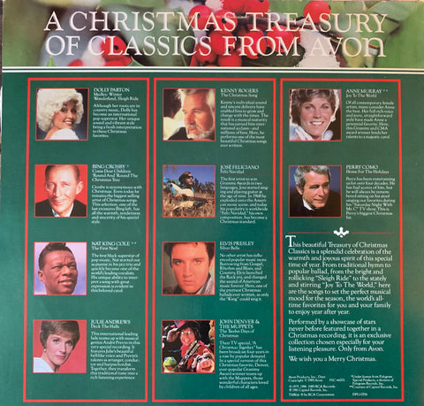 A Christmas Treasury of Classics from AVON (Various: Dolly, Julie, Bing, Elvis+) LP Used