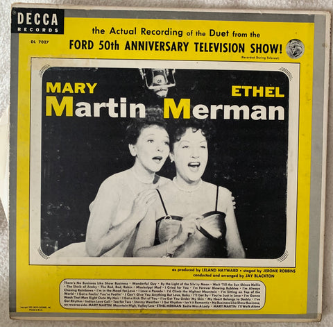 Ethel Merman + Mary Martin  10" Vinyl - selections from the TV show. Used