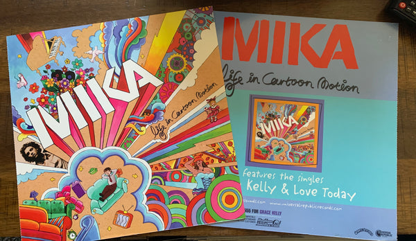 MIKA - 2 PROMO FLATS 12x12"  - Life IN Cartoon Motion - Used