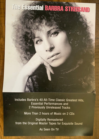 Barbra Streisand  - PROMO FLAT 12x16"  - The Essential Hits  -Used