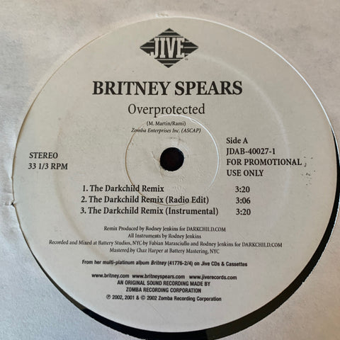 Britney Spears - Overprotected (PROMO 12" LP Vinyl) Darkchild mixes - Used