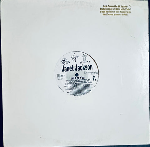 Janet Jackson - All For You (Promo) 12" Single LP Vinyl - Used