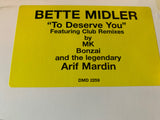 Bette Midler - TO DESERVE YOU (Promo 12" Remix) LP VINYL _