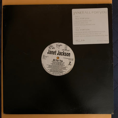 Janet Jackson - All For You Promo 12" Vinyl - used