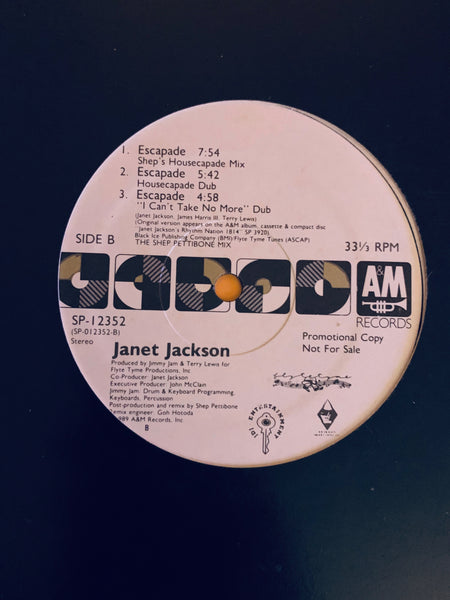 Janet Jackson - Escape  12" Promo LP vinyl