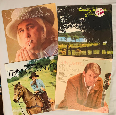 Country  - 4 original LP VINYL - used