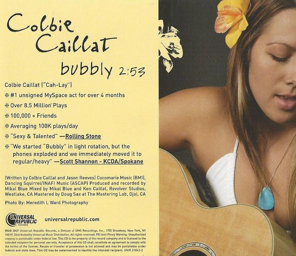 Colbie Caillat ‎– Bubbly - Used CD Single