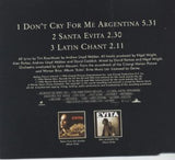 Madonna Don't Cry For Me Argentina + 2  CD single (Import)