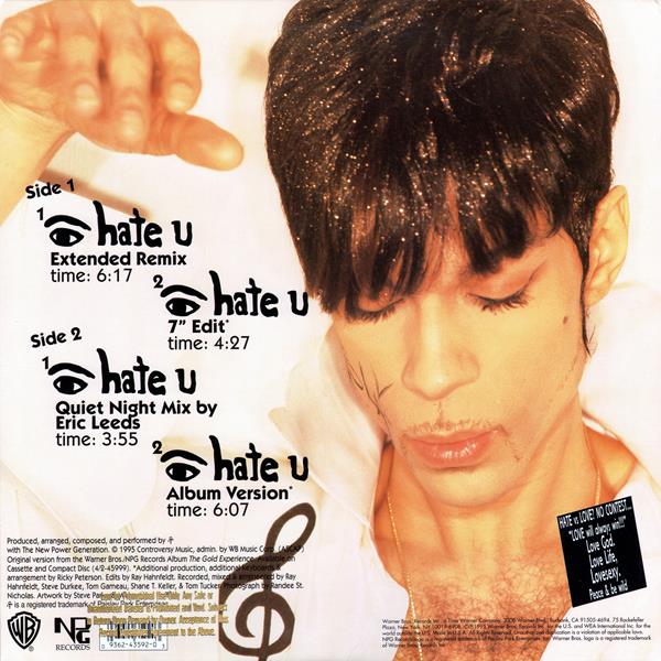 PRINCE  - I Hate U (USA Maxi CD  Single) Used