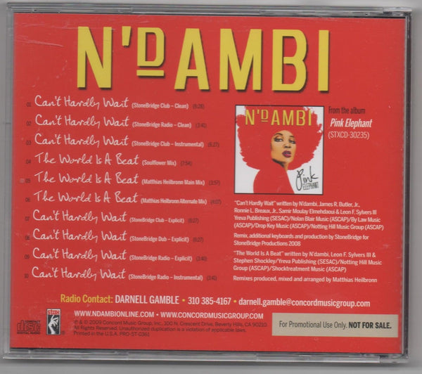 N'dambi - can't hardly wait / the world is a beat CD remix single (Promo) - Used