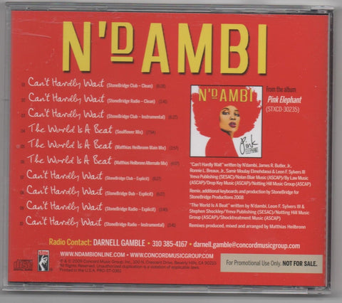 N'dambi - can't hardly wait / the world is a beat CD remix single (Promo) - Used